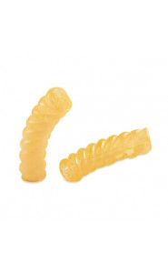 Acrylic Tube Twisted bead 33x8mm Transparent spectra yellow